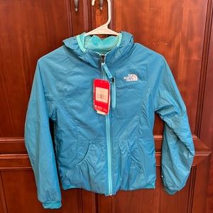 Girls reversible North Face fleece/rain jacket